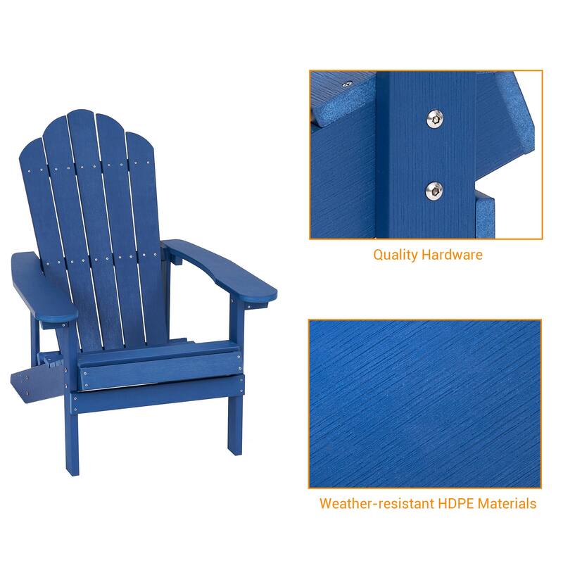 LIVOOSUN Adirondack Patio Chair Fire Pit Chair Weather Resistant