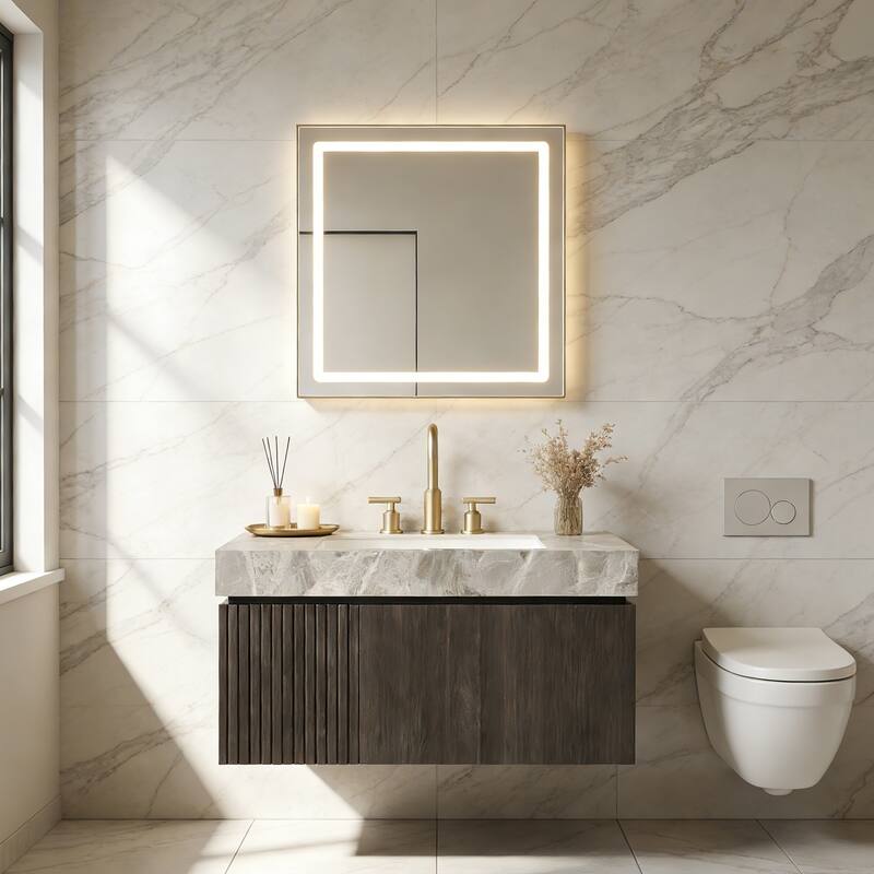 Floating Bathroom Vanity with 3 Pre-drilled Faucet Holes