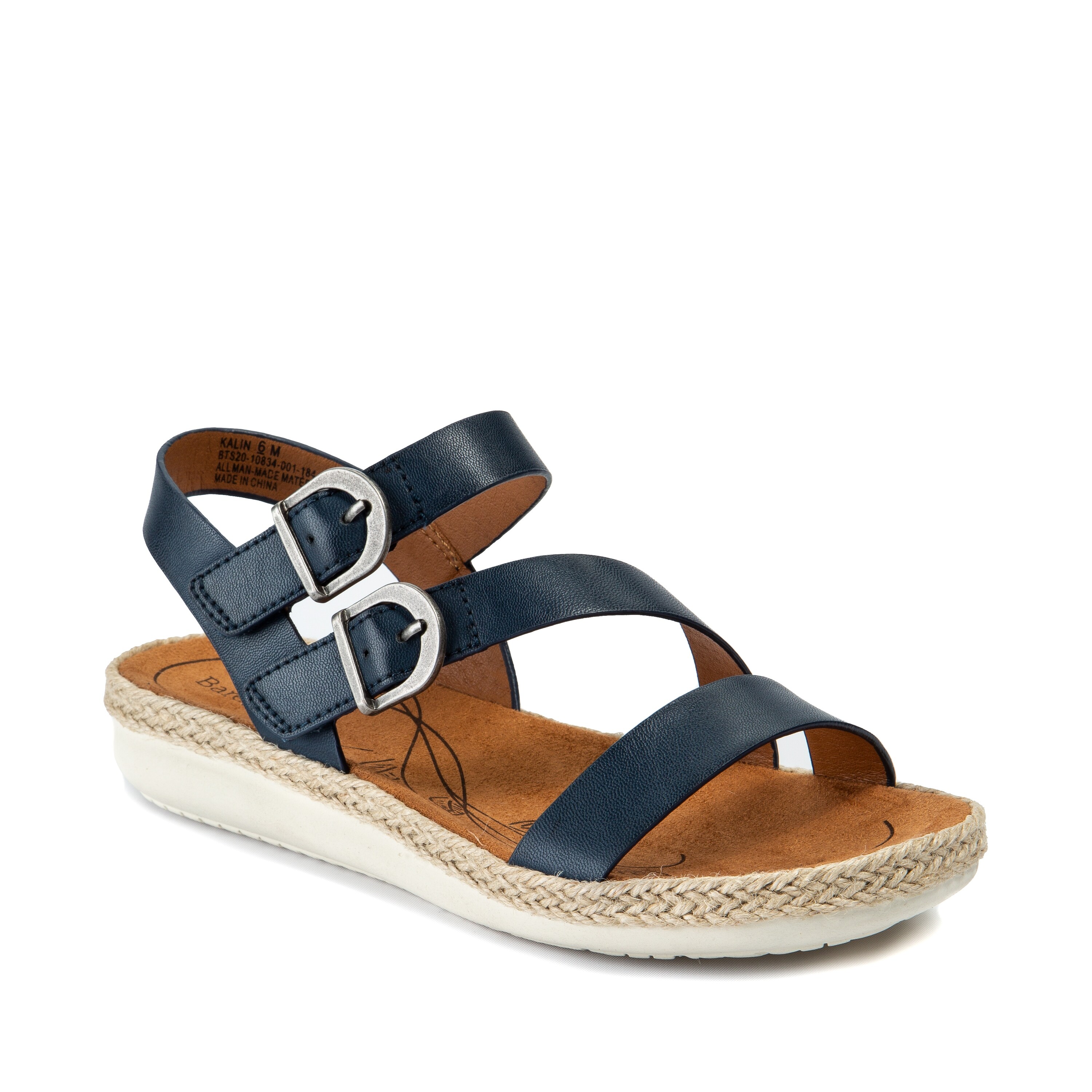 navy blue bare trap sandals
