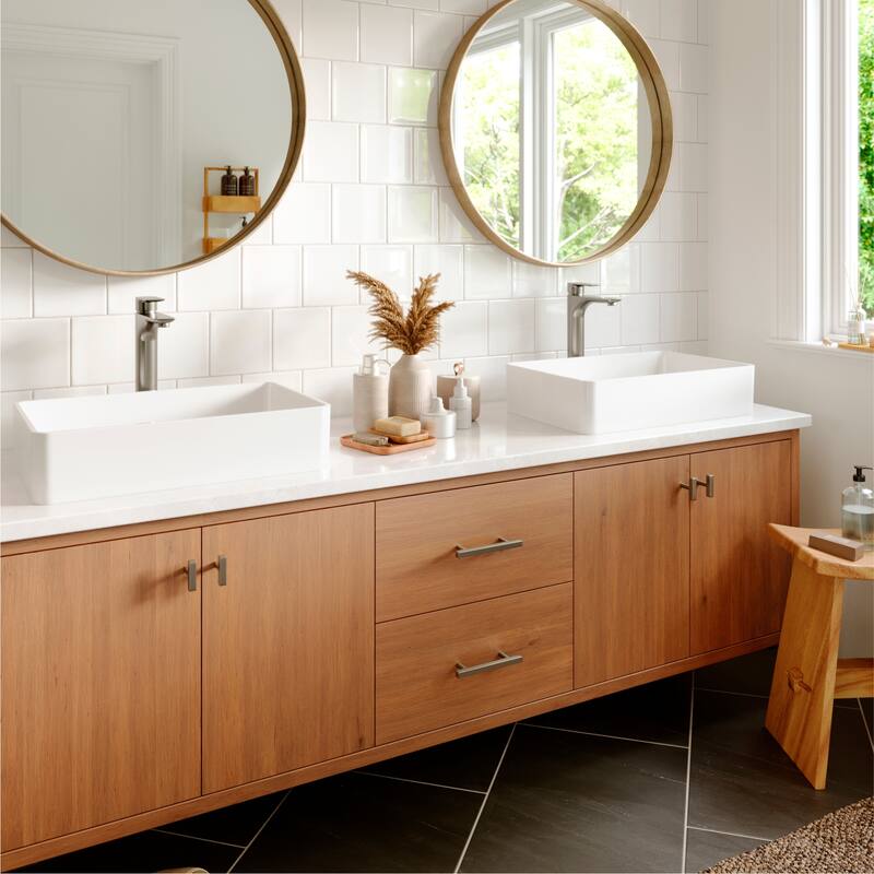 Karran Kayes Single Hole Single Handle Vessel Bathroom Faucet with Matcing Pop-up Drain