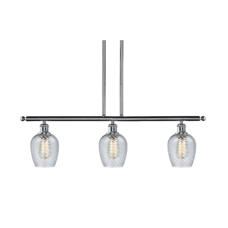Innovations Lighting Salina 3 Light 36" Wide Linear Chandelier - Polished Chrome / Clear Spiral Fluted