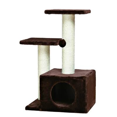 Plush & Sisal 3-Level 28" Cat Tree