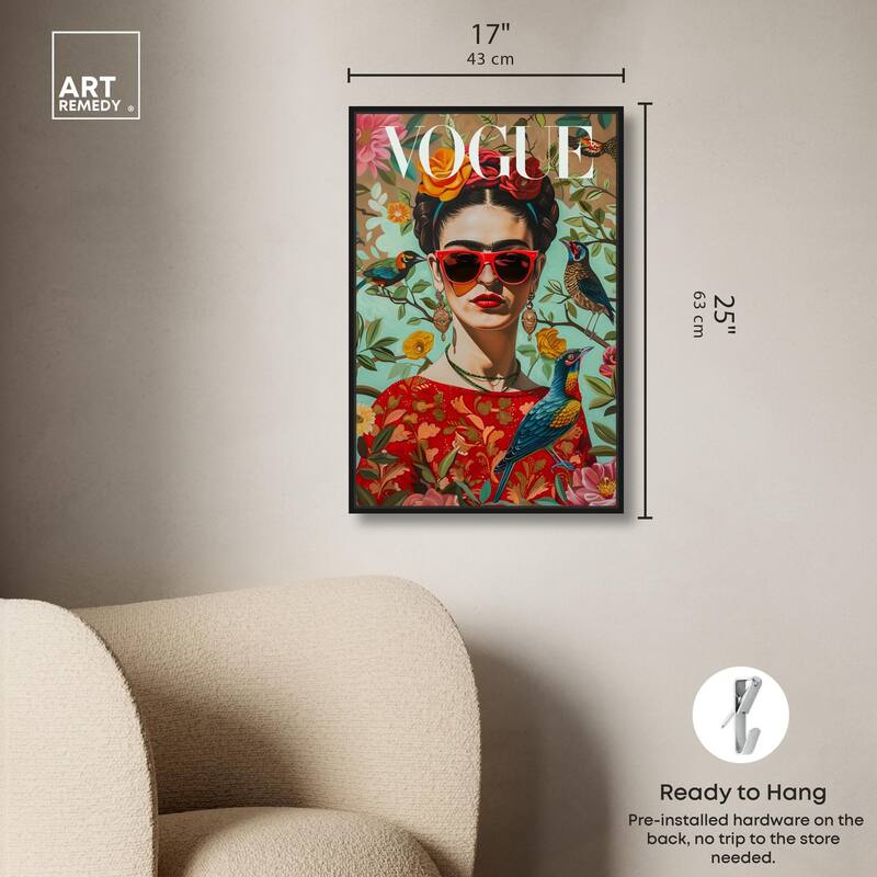 Birds and Icon Floral Canvas by Art Remedy