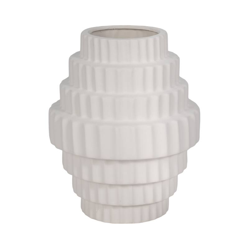 Sagebrook Home Textured Staggered Vase, White