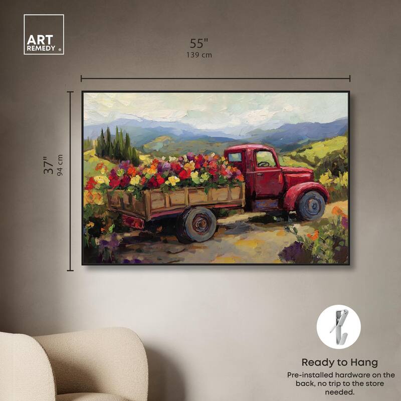 Flowers in Transit I Canvas by Art Remedy
