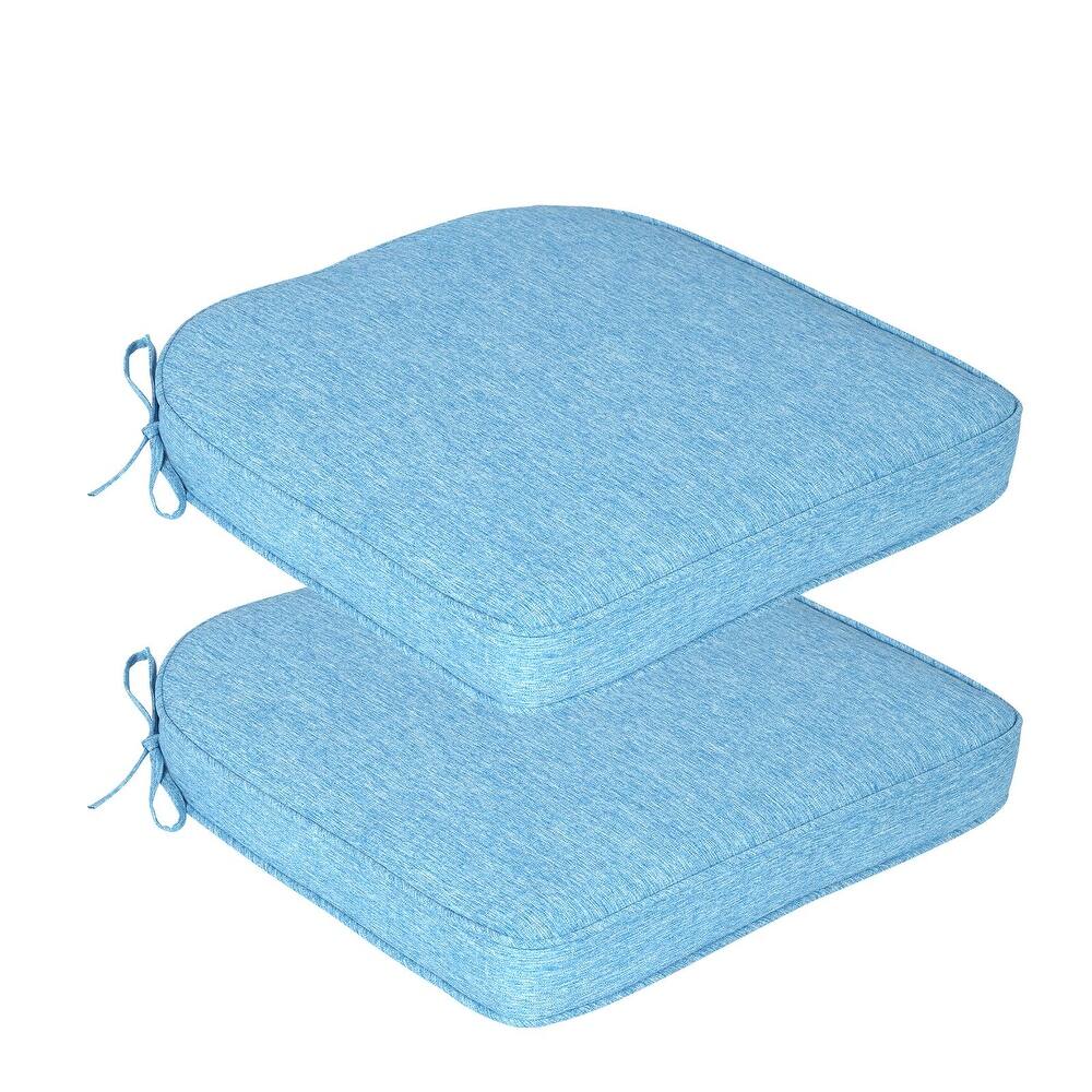 Aoodor Outdoor Dining Chair Cushions Set of 2, Outdoor Chair Pads with Ties, 21 x 21 inch - 21"x21"
