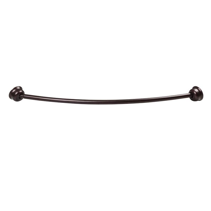Utopia Alley Rustproof Wall Mounted Single Curved Shower Rod, Aluminum, adjustable from 45" to 72" Wide, Oil Rubbed Bronze