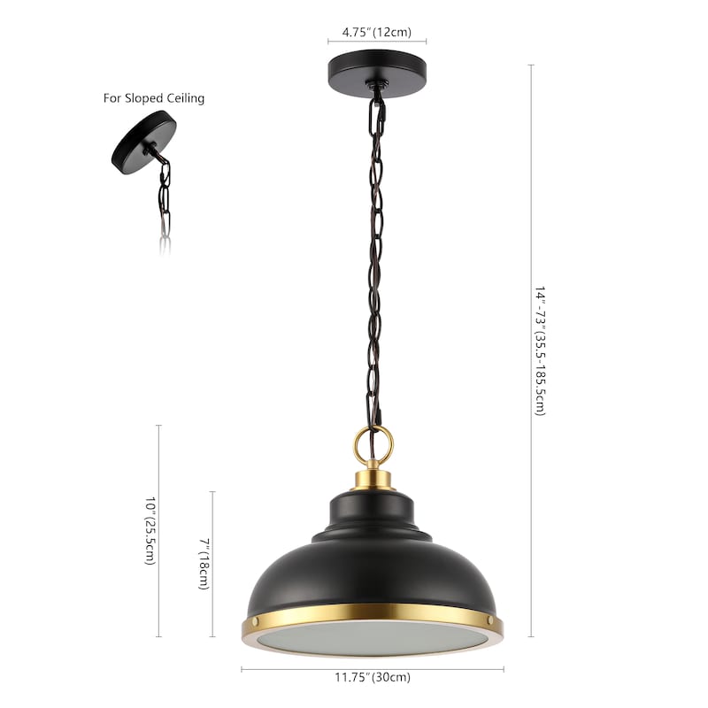 SAFAVIEH Bastion 12-inch Pendant Light - 12"W x 12"D x 73"H