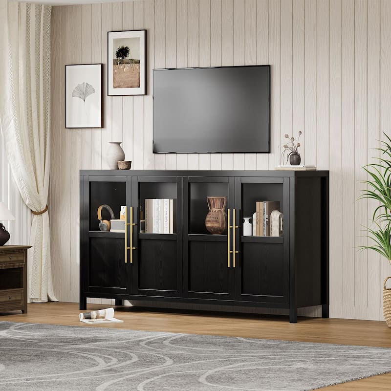 Large Buffet Cabinet with Storage, Sideboard Buffet Cabinet with Glass Doors