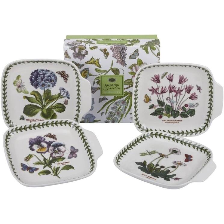 Portmeirion Set of 4 Botanic Garden Canape Dishes - 7.25 in