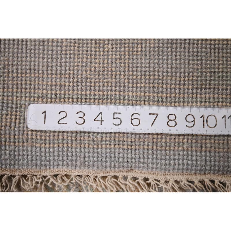 All-Over Oushak Area Rug Hand-Knotted Wool Carpet - 8'2"x 9'9"