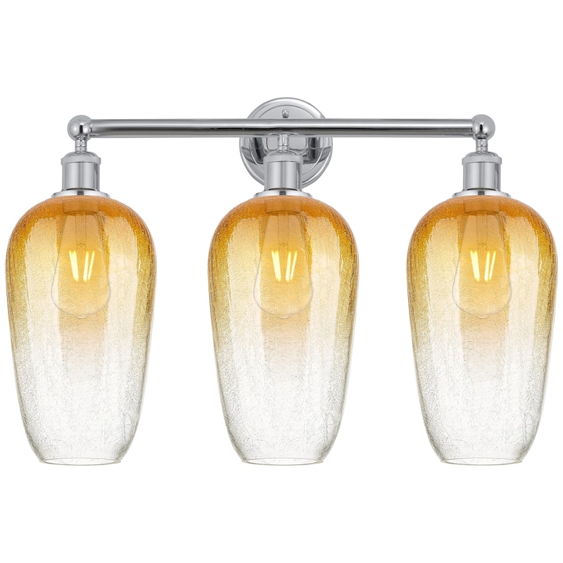 Innovations Lighting 616-3W-18-25 Brookhaven Flute Vanity Brookhaven - Polished Chrome / Amber