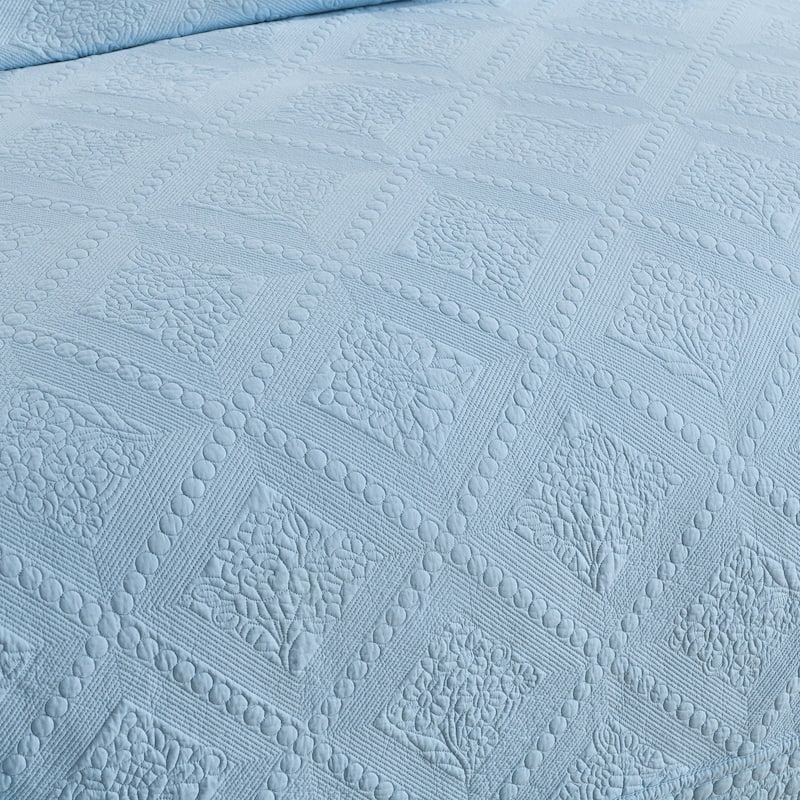 MarCielo 3Pcs 100% Cotton Oversized Quilt Bedspread Coverlet Set TK