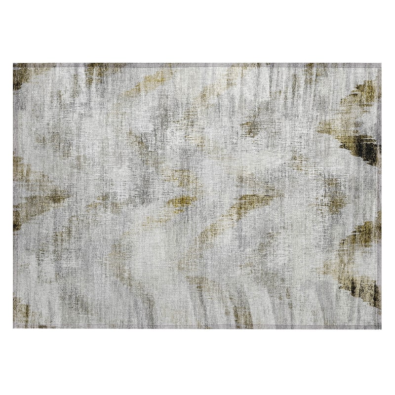 Machine Washable Indoor/ Outdoor Chantille Abstract Chevron Rug