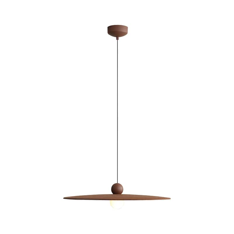 Golden Lighting Faroe 24in Integrated LED Pendant in Coffee/Black Felt - Brown