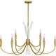 preview thumbnail 2 of 7, Cecily 9-Light Brushed Gold Chandelier
