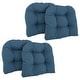 preview thumbnail 19 of 70, 19-inch Twill U-shaped Chair Cushion (Set of 1, 2, or 4) - 19 x 19 Set of 4 - Indigo