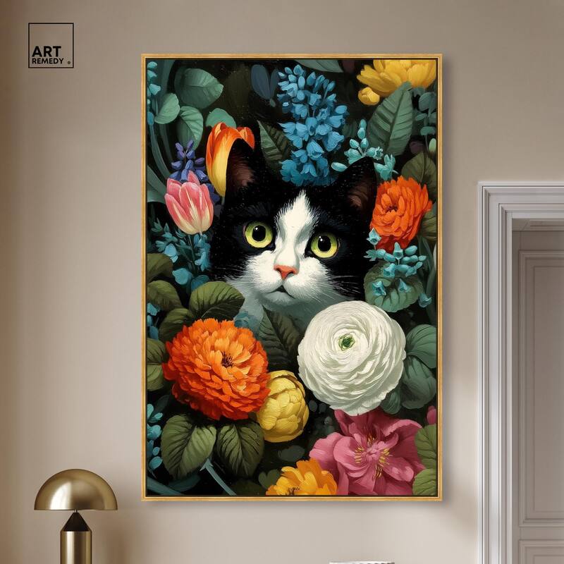 Secret Garden Cat Canvas by Art Remedy