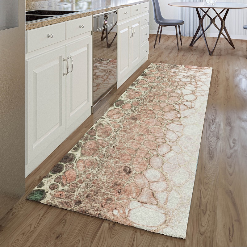Premium Washable Super Soft Abstract Ombre Mayfield Rug - Salmon - 2' 3" x 7' 6"