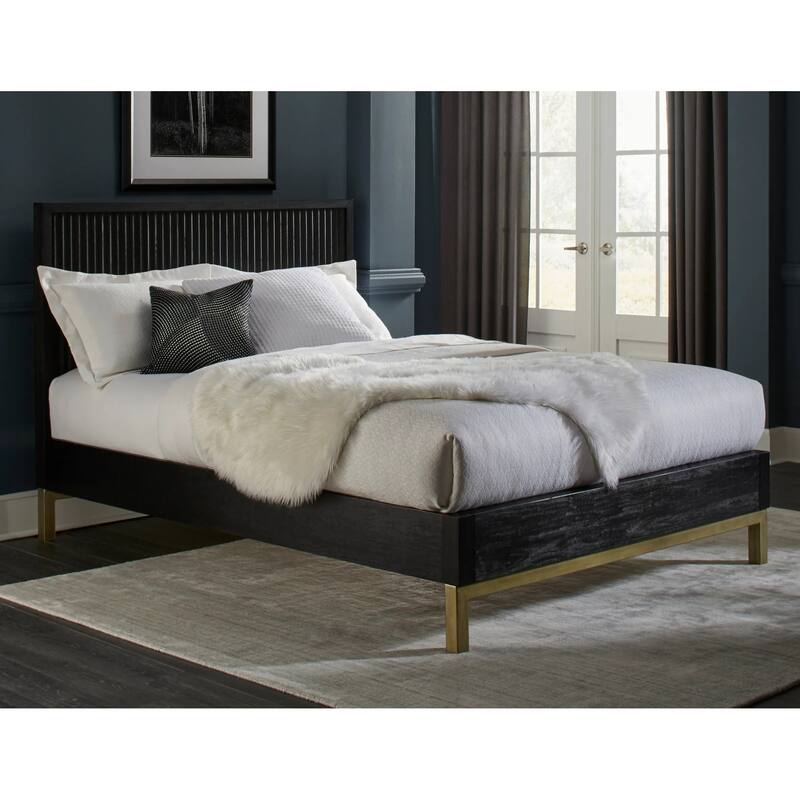 Genovese Modern Platform Bed - Black and Gold