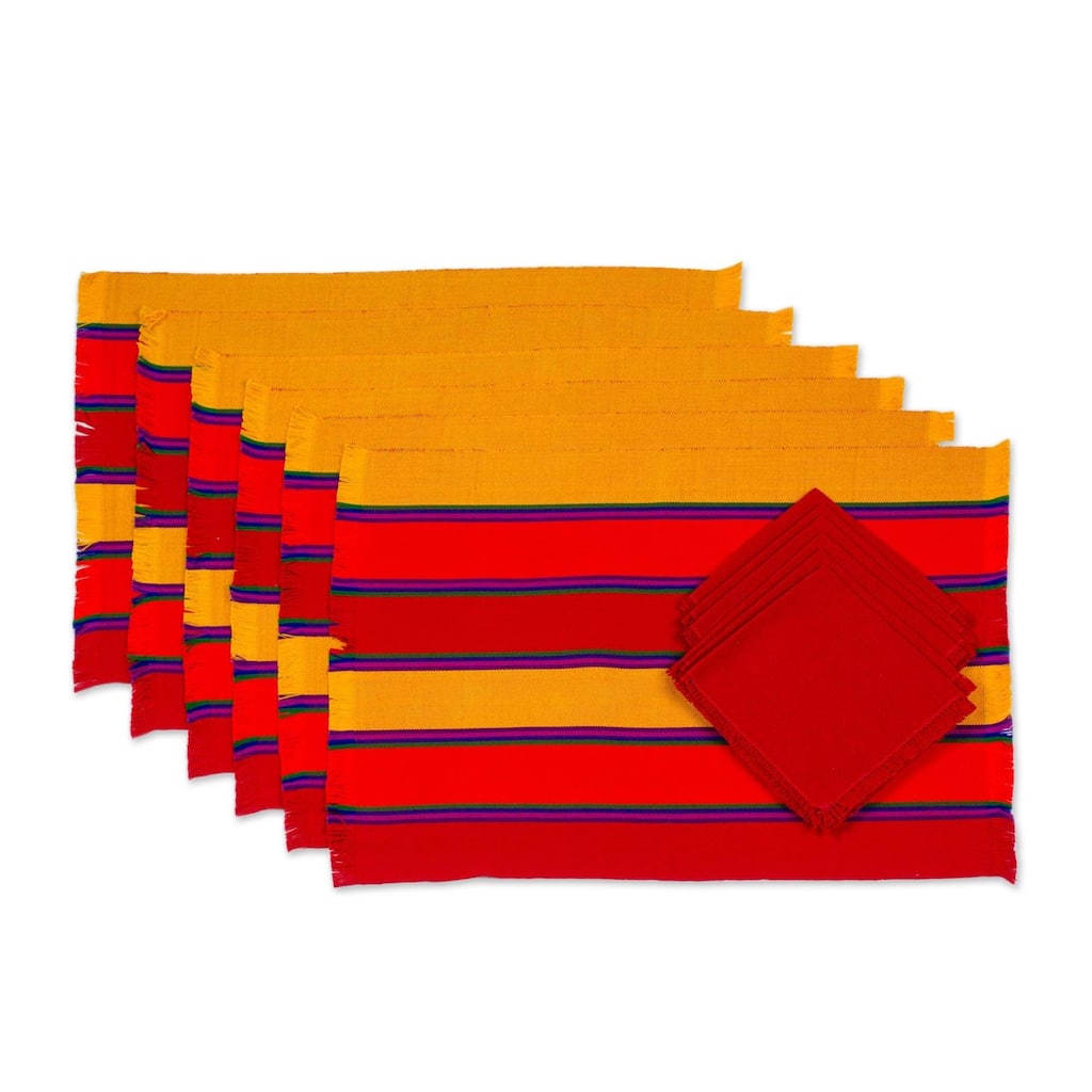 Novica Handmade Country Sunset Cotton Placemats And Napkins (Set Of 6)