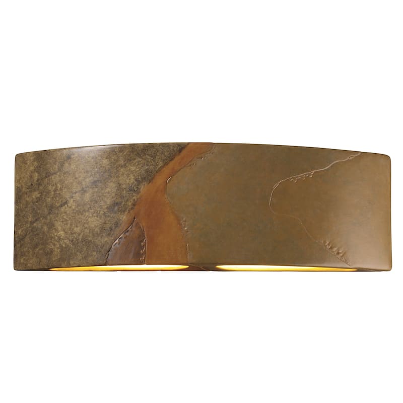 Justice Design Ambiance ADA Harvest Yellow Slate Arc Wall Sconce