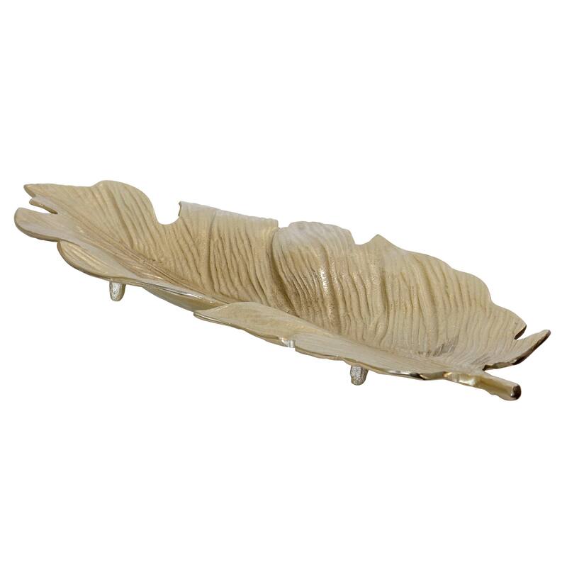 StyleCraft Caleb - Leaf Dish - Champagne Gold - 33" x 4" x 13"