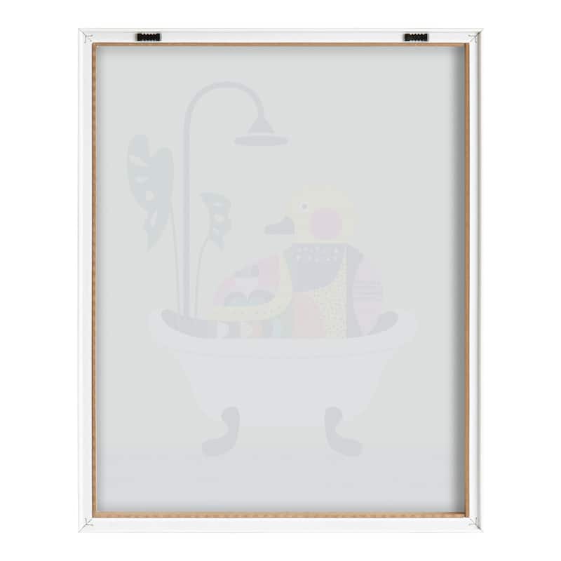 Kate and Laurel Blake Mid Century Modern Duckie in the Tub Framed Printed Glass by Rachel Lee of My Dream Wall