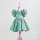 preview thumbnail 5 of 10, Special Occasion Dress with Two Flowers on Shoulders 12 - 18 Months - Green