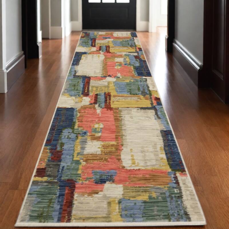 HomeRootsAbstract Modern Rectangle Area Rug - 145.67' X '30.71' X '0.32