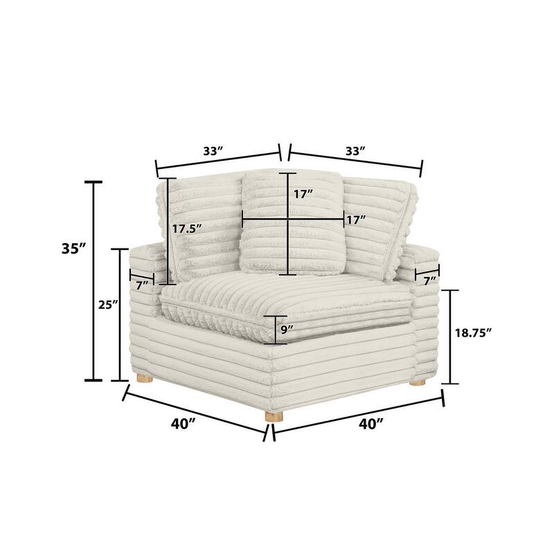 Best Quality Furniture 4-Piece Section Corduroy Modular