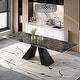 preview thumbnail 47 of 56, 110.24" Extendable Rectangular Sintered Stone Double Pedestal Dining Table Seat 8-12