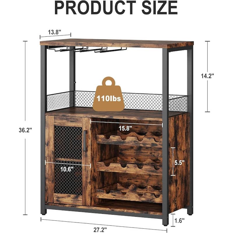 IDEALHOUSE Wine Bar Rack Cabinet with Light