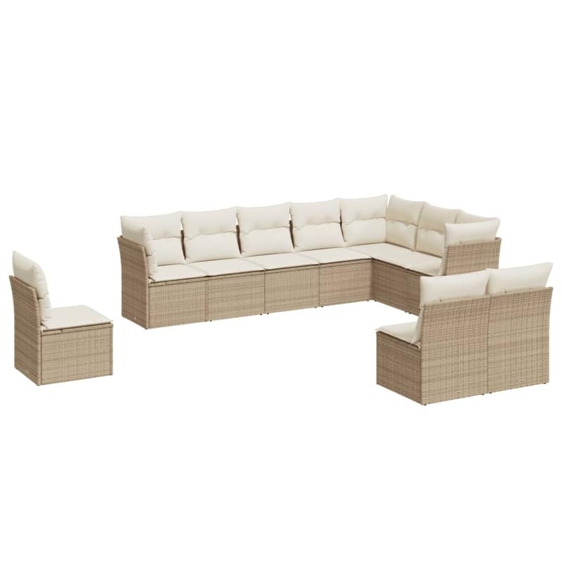 vidaXL Garden Sofa Set Beige - 24.4 x 24.4 x 27.2