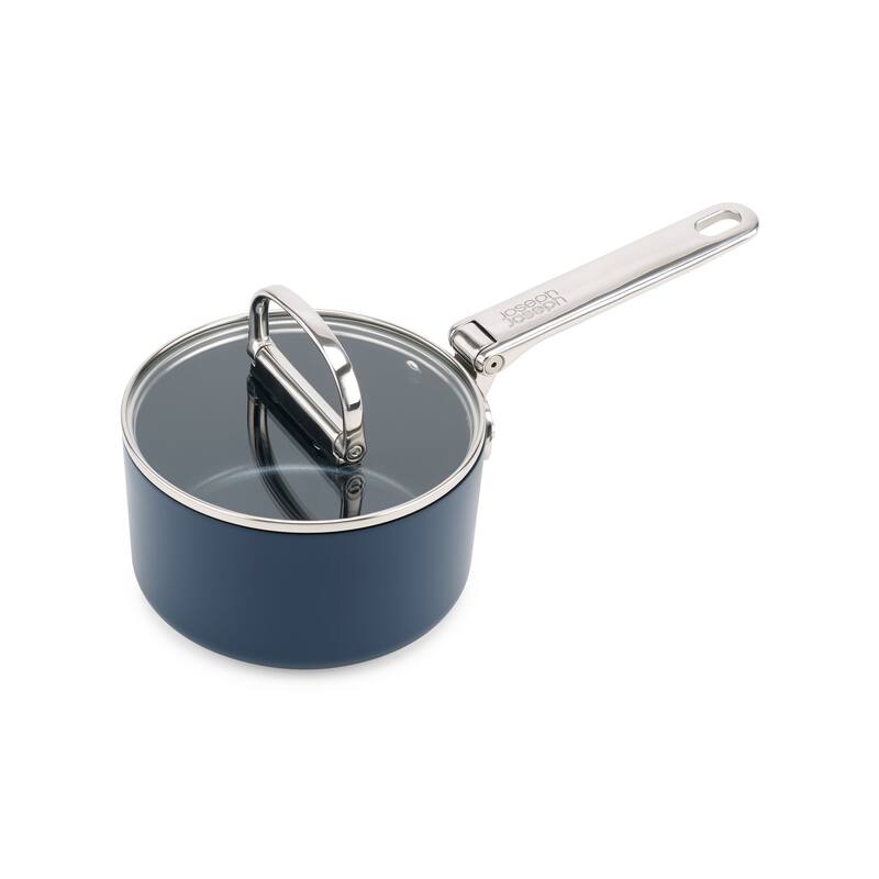 Joseph Joseph Space Ceramic Non-Stick 1.4 Qt. Saucepan with Folding Handle and Lid