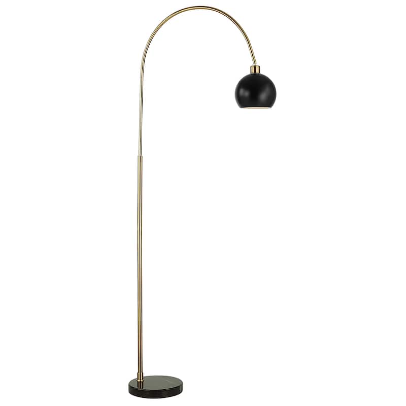 Copper Grove Antique Brass Arched Floor Lamp with Solid Marble Base