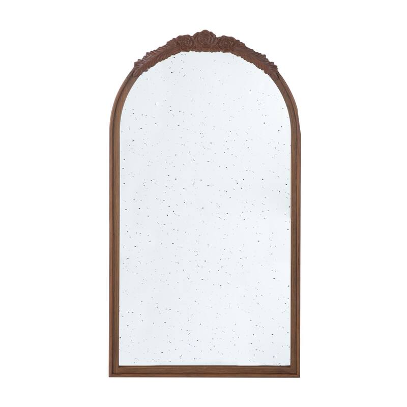 Mid-Century Style Living Room Oval Mirror - 41.9"x22.8" - Brown