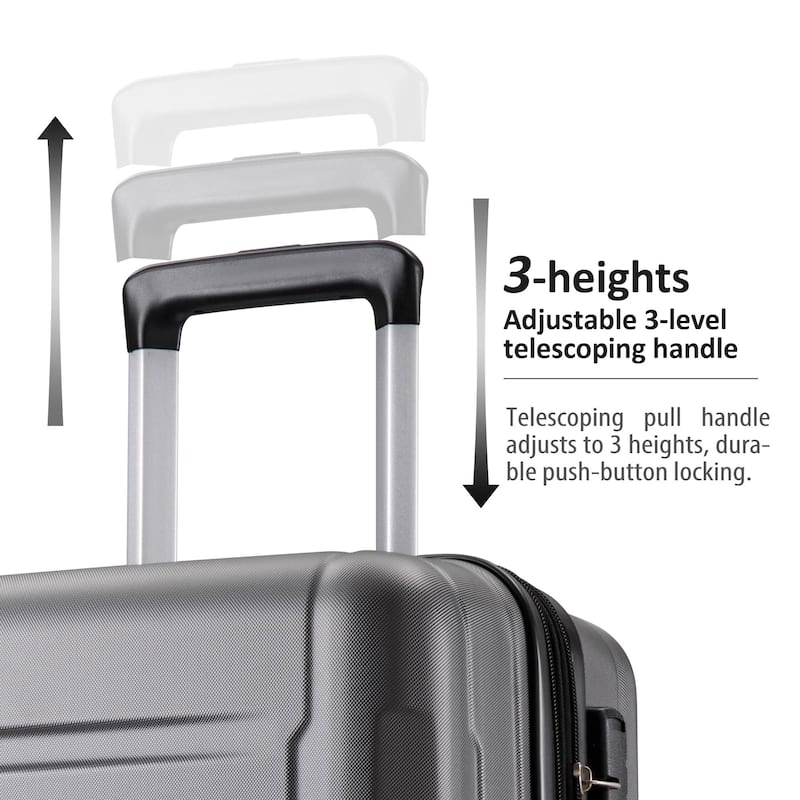 2 PC Sets Luggage Expanable 100% ABS Lightweight Hard Case Spinner ...