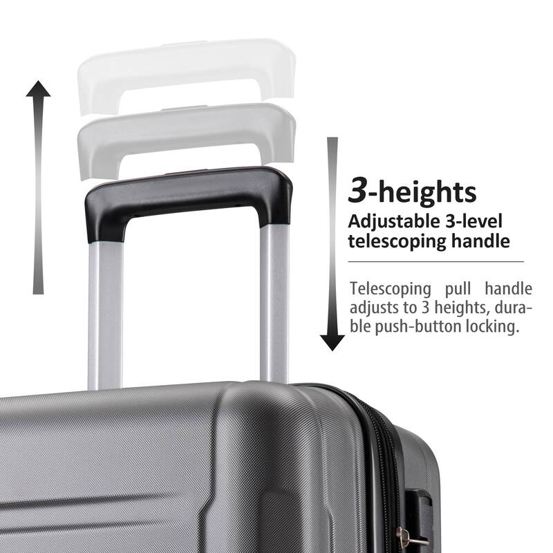 2 Piece Luggage Set ABS Lightweight Suitcase with TSA Lock and ...