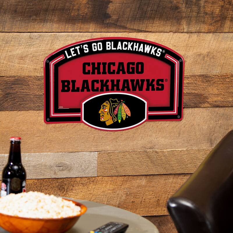 Chicago Blackhawks Embossed Steel Wall Sign, 11" x 17"