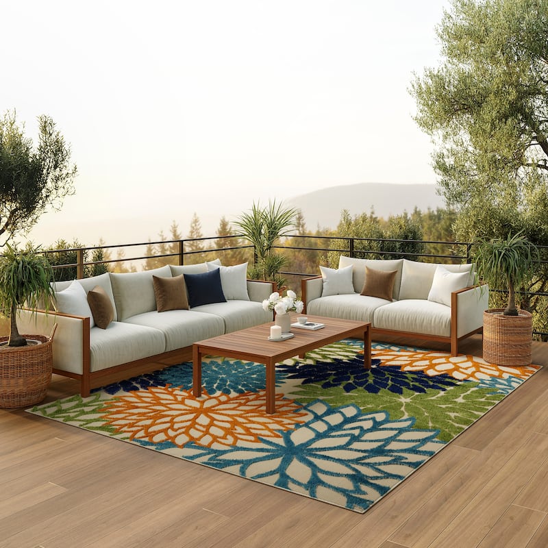 Nourison Aloha Floral Modern, Indoor/Outdoor Area Rug