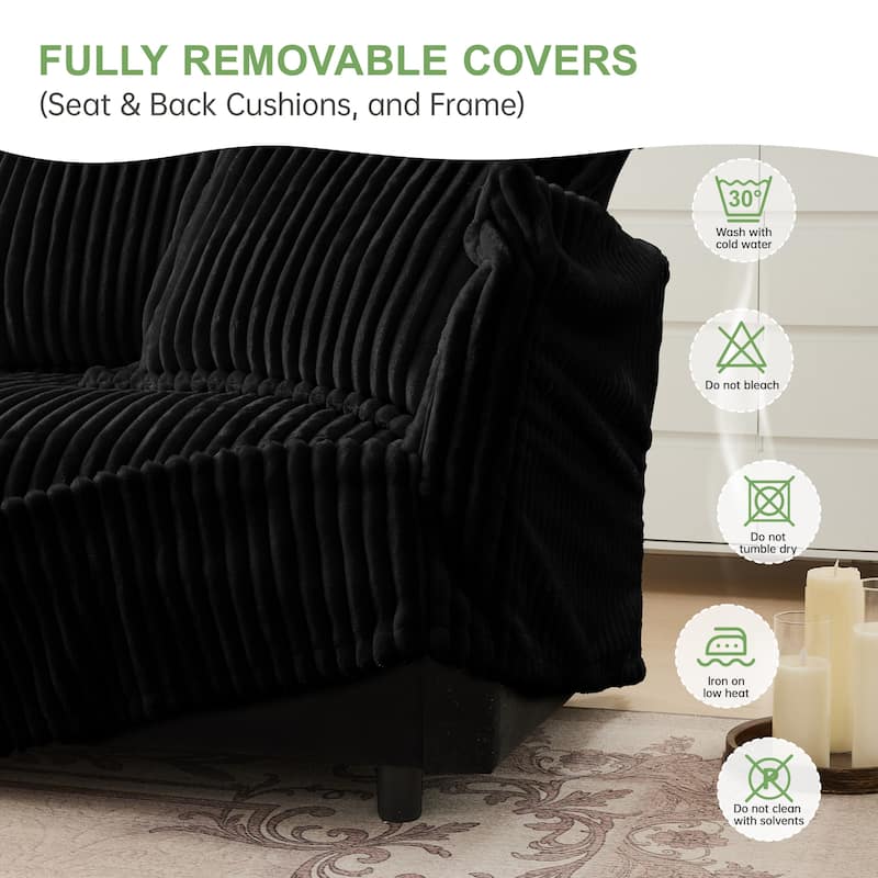 Oversized Accent Chair with Ottoman, Modern Cloud Chaise Lounge Chair with Deep Seat, Upholstered Armchair Reading Sofa Chairs