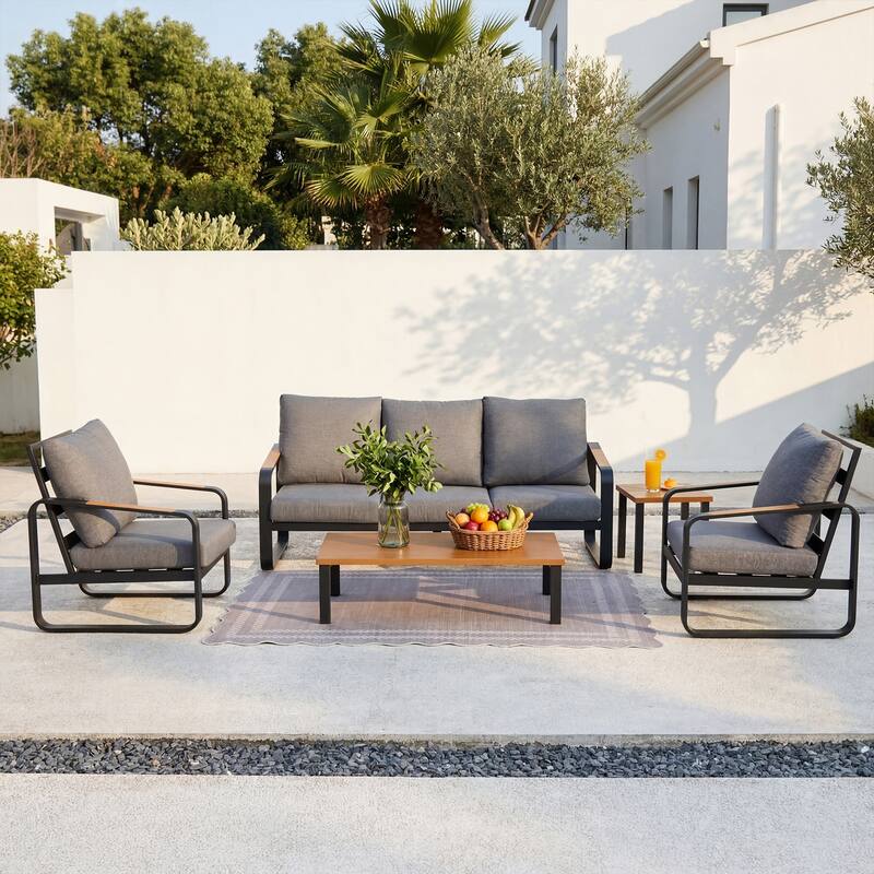 Outdoor Patio Conversation Sofa Set with Cushions