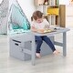 preview thumbnail 24 of 29, Costway 3-in-1 Kids Convertible Storage Bench Wood Activity Table and - See Details