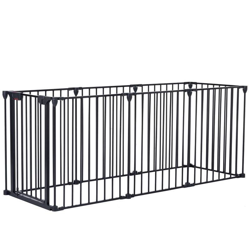 Mieres 200 "Extra Wide Dog Playpen, Collapsible Pet Playpen, Free-Standing Self-Closing Pet Safety Gate, 8-Board Play Fence
