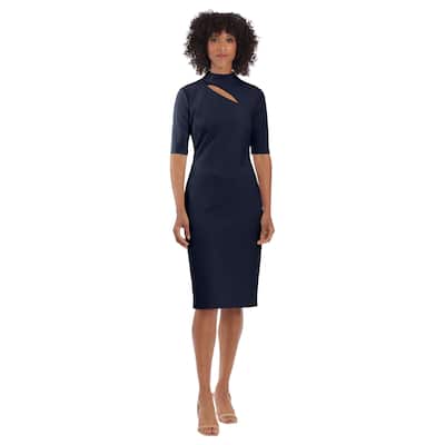 Maggy London Mock Neck Keyhole Dress