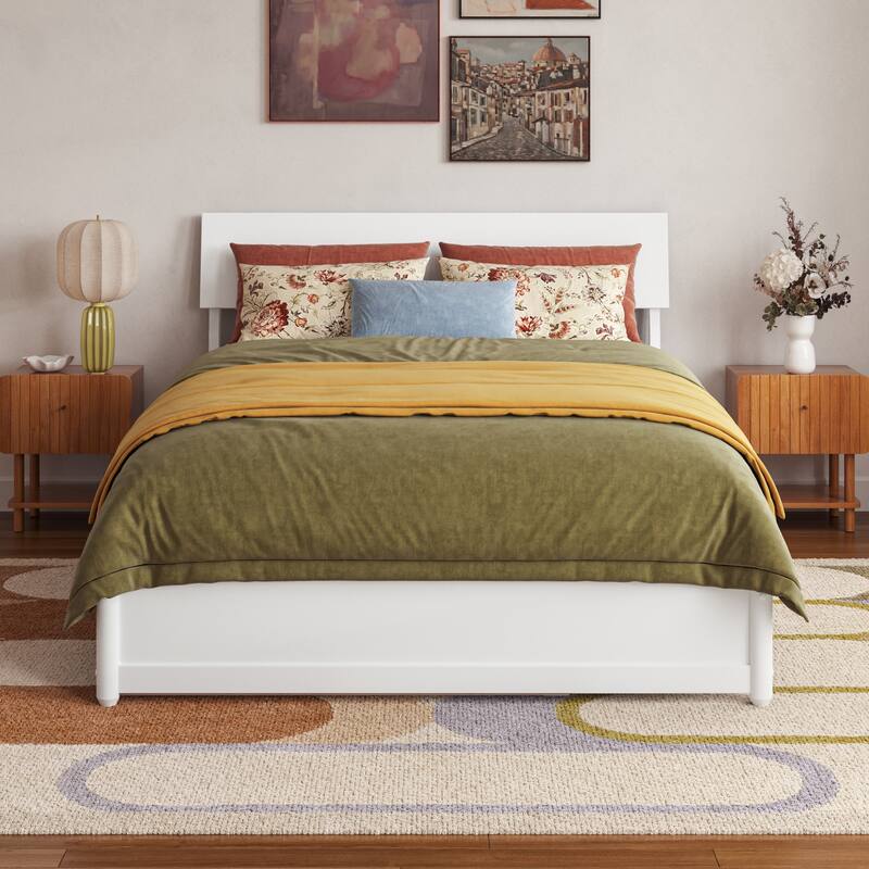 Norla Wood Platform Bed with Trundle