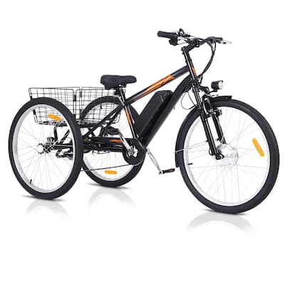 3 Wheel Electric Bicycle, 7 Speeds Electric Tricycle for Adults with Powerful 350W Motor