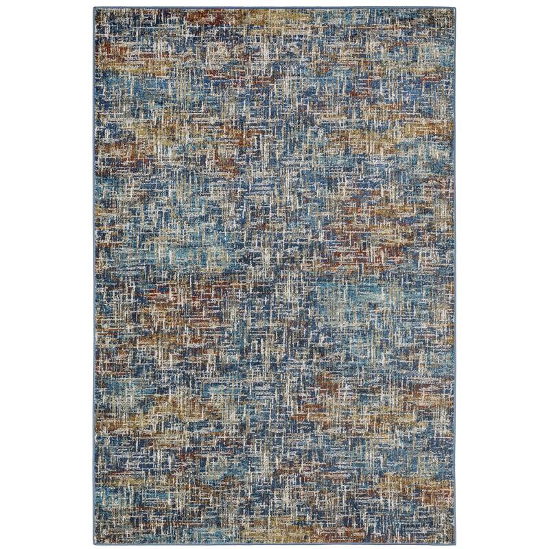 Vista Home Vance Contemporary Abstract Blue Area Rug - 7'10" X 10' - Runner/Rectangle