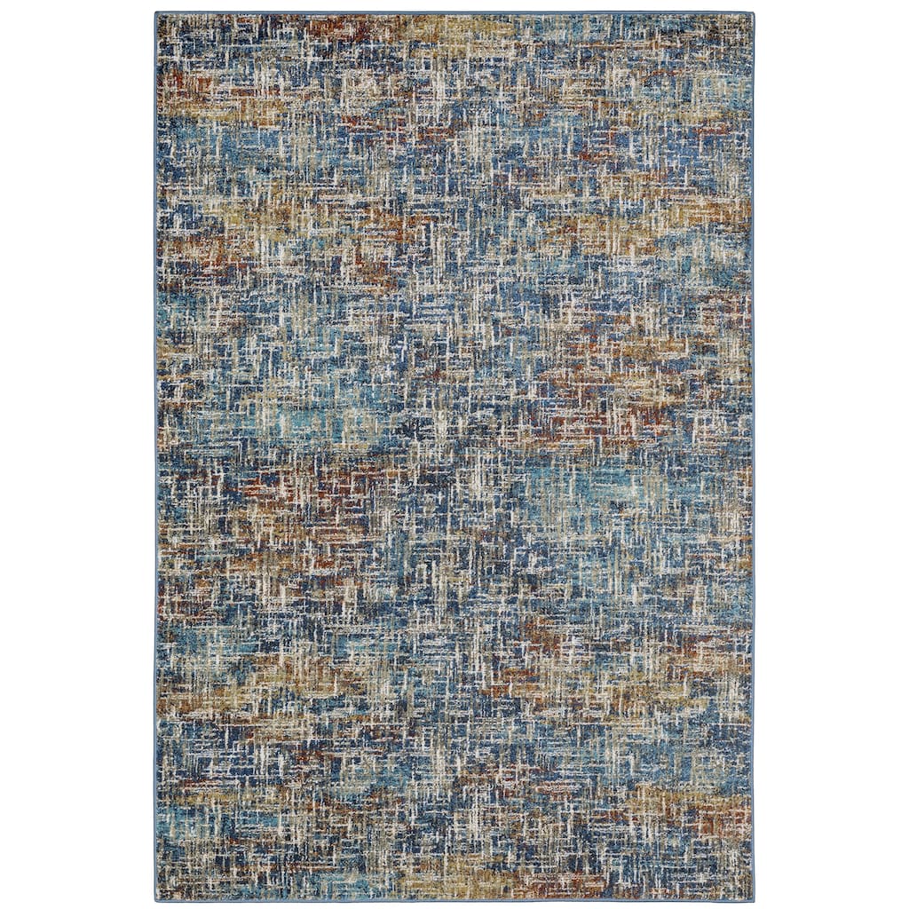 Vista Home Vance Contemporary Abstract Blue Area Rug